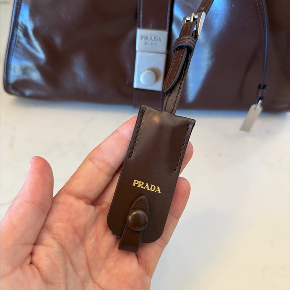 Prada Medium Leather Tote- Brown - Picture 5 of 7